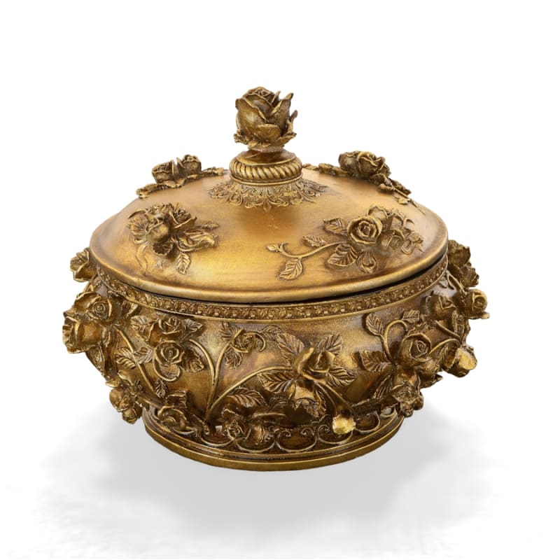 Golden Garden Table Box in Antiqued Gold Finish by AFD Home - AFD-11208000