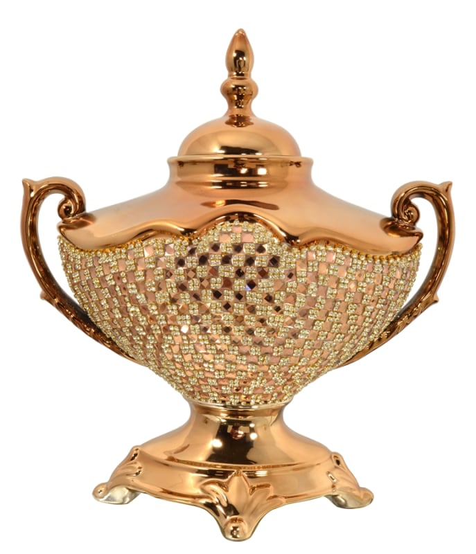 Crystal Tureen Centerpiece with Handles in Rose Gold Plated Finish by AFD Home - AFD-11244959