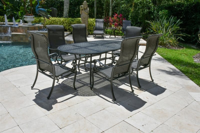 Wyndemere 7 Piece Oval Dining Table Set in Powder Coat Finish by Bridgeton Moore - AFD-11267860