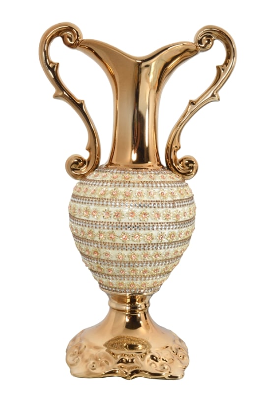Amber Floral Trophy Vase in Gold Finish by AFD Home - AFD-11273354