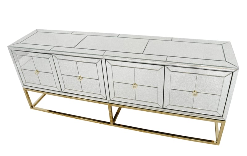Striazza Long Cabinet in Silver and Gold Finish by AFD Home - AFD-11277101