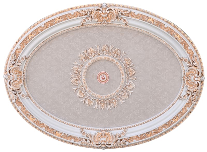 French Blanco Oval Chandelier Ceiling Medallion in White and Gold Finish by AFD Home - AFD-11277814