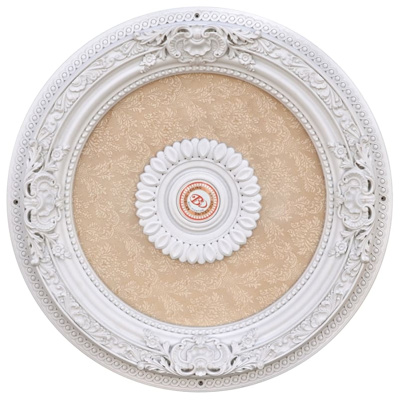 Petite Blanco Chandelier Ceiling Medallion in White and Beige Finish by AFD Home - AFD-11277822