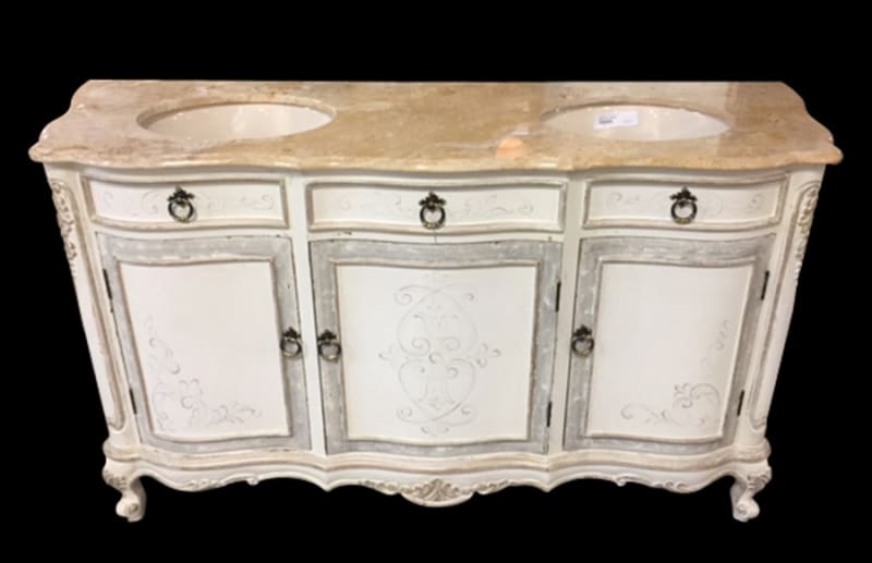 Cabo Blanco Double Sink Vanity in Blue and Cream Finish by AFD Home - AFD-12002843