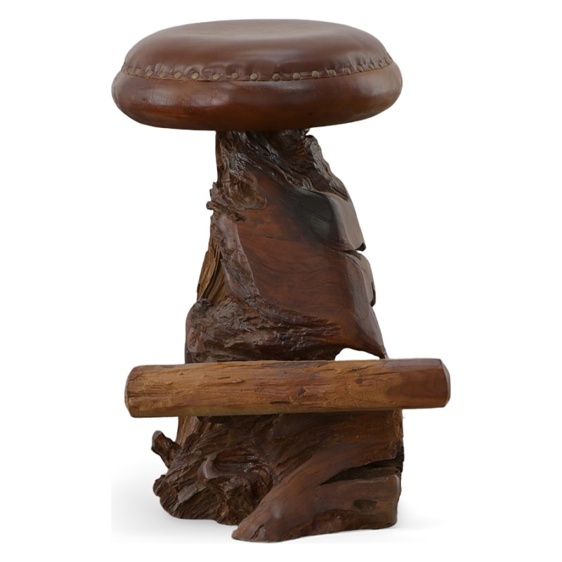 Old Growth Teak Root Bar Stool in Natural Wood by AFD Home - AFD-12004243