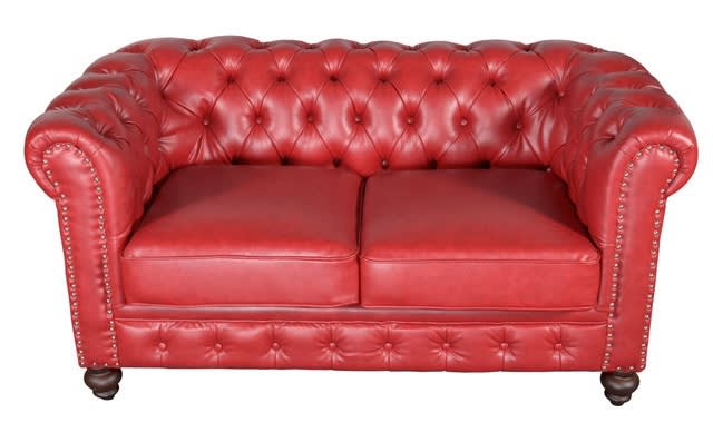 Classic Chesterfield Loveseat in Red Fabric by AFD Home - AFD-12014092