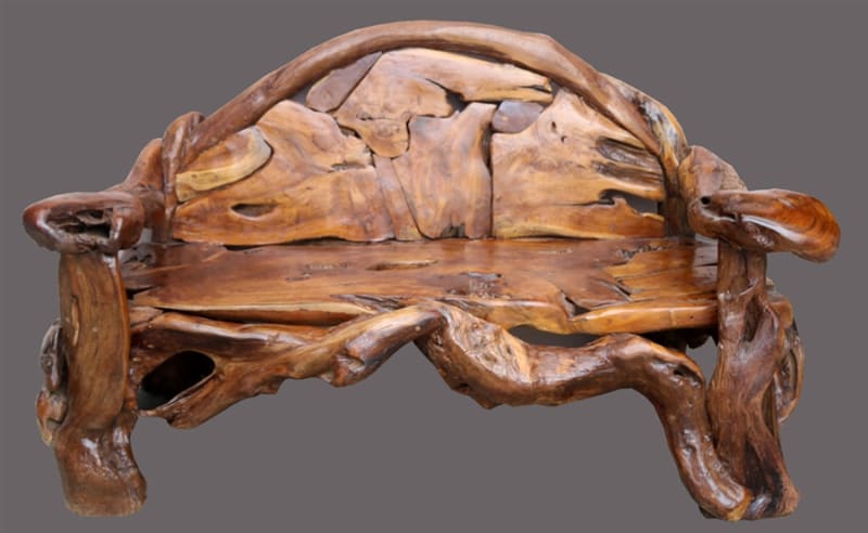 Large Teak Bench in Natural Wood Finish by AFD Home - AFD-12014253