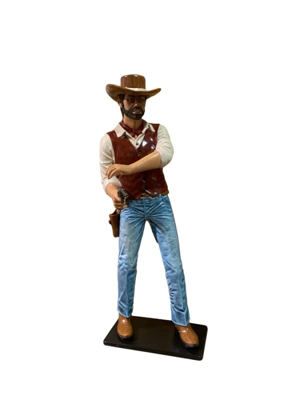 Gunslinger Cowboy 6ft in Multicolored Hand-Painted Finish by AFD Home - AFD-12015716