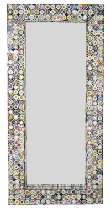 Quilled Large Leaner Coil Art Mirror in Multicolored Finish by AFD Home - AFD-12017353