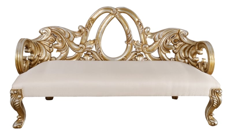 Platine Heavy Carved Bench in Multilayer Silver Finish by AFD Home - AFD-12018158