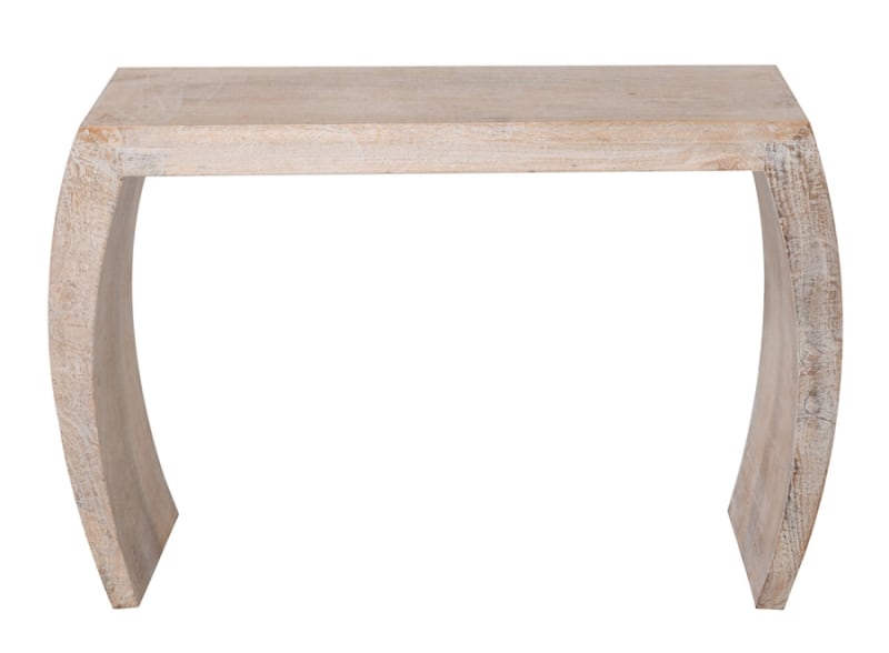 Mountain Studios Curved Console Table in White Wash Finish by AFD Home - AFD-12018202