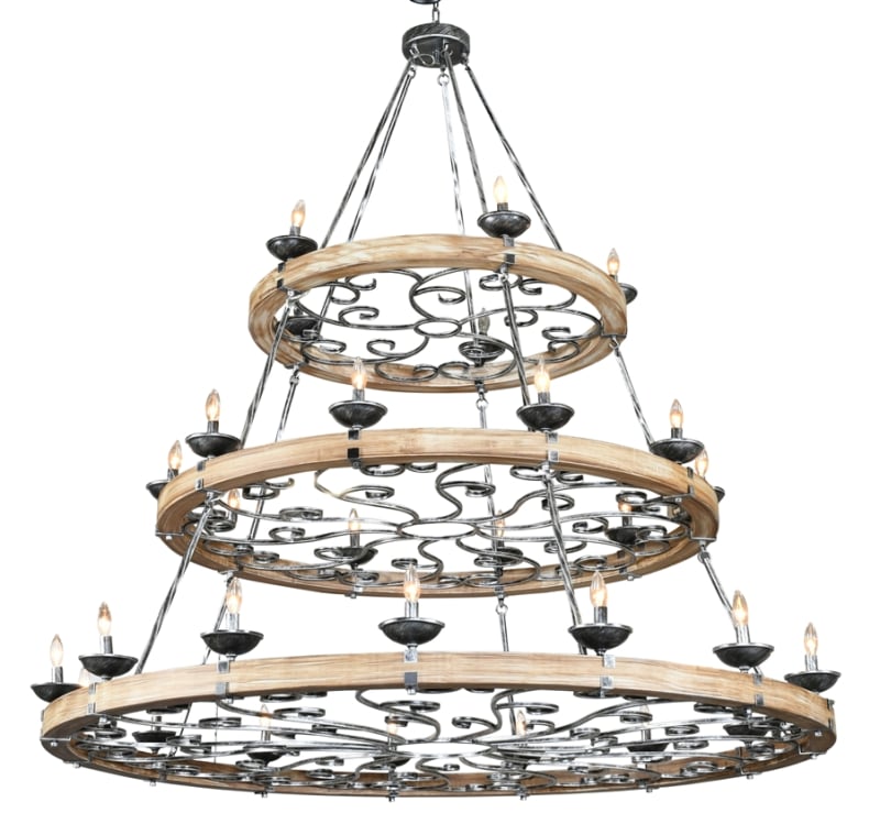 Three Tier Ridge Line Chandelier in Black and Brown Finish by AFD Home - AFD-12018405