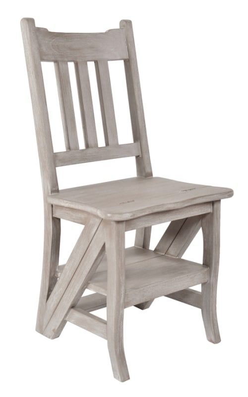Library Chair Stepladder in Mystique Gray Finish by AFD Home - AFD-12019130