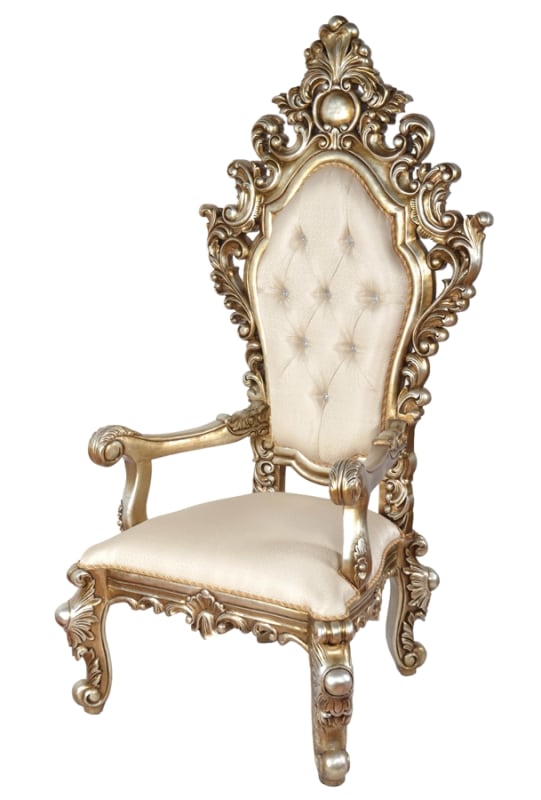 Platine Royal Crest Chair in Champagne Golden and Silver Leafing Finish by AFD Home - AFD-12019141