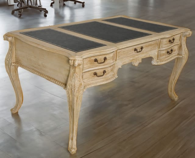 Beachstone Large Mahogany Writing Desk in Beige Finish by AFD Home ...