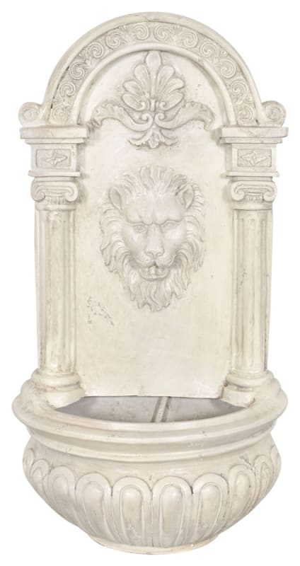 Lion Wall Fountain With Pump in Cream Stone Finish by AFD Home - AFD-12024283