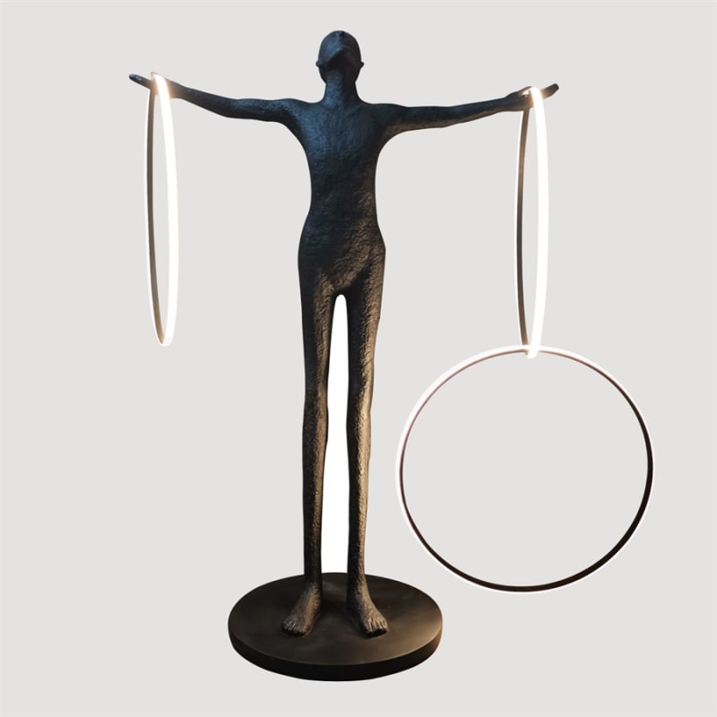 Balance Light Statue Floor Lamp in Hand-Painted Bronze Patina Finish by AFD Home - AFD-12024630