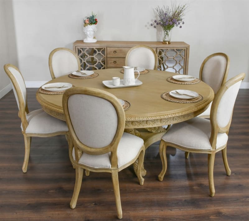 Beachstone Anglia 7 Piece Round Dining Room Set in Heritage Finish by AFD Home - AFD-12026457
