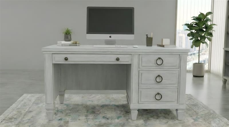 Salter Path 57 inch Writing Desk in White with Grain Finish by American Woodcrafters - AME-1020-320