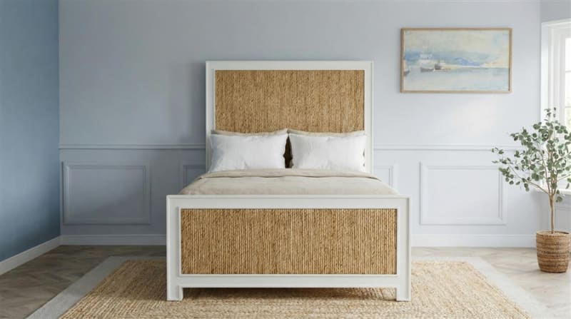 Stone Harbor Woven Twin Bed in Coastal White Finish by American Woodcrafters - AME-1110-33WOWO