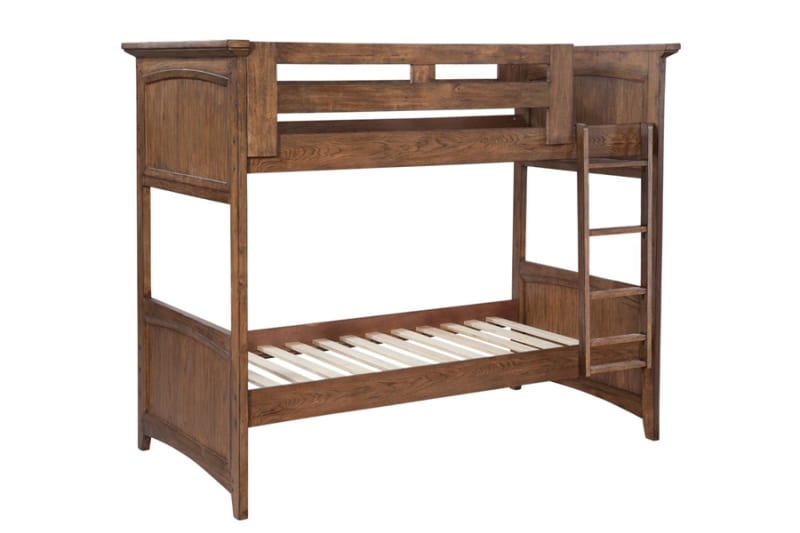 Oakdale Twin/Twin Bunk Bed in Honey Oak Finish by American Woodcrafters - AME-2100-33BNK