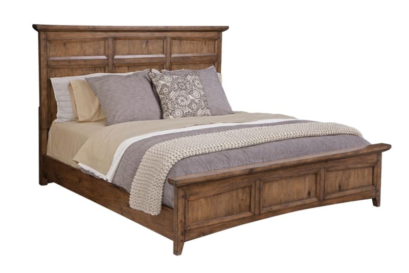 Oakdale Queen Panel Bed in Honey Oak Finish by American Woodcrafters - AME-2100-50PNPN