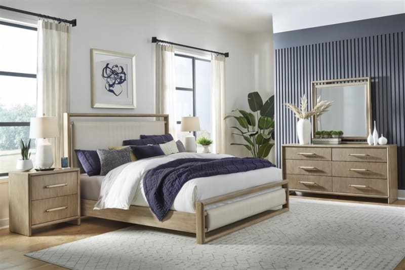 Arlington UPH Shelter 6 Piece Bedroom Set in Nutmeg Finish by American Woodcrafters - AME-4300-QUPSH-4PC