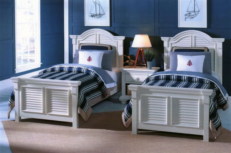 Cottage Traditions Twin Bed in Clean White Cottage Finish by American Woodcrafters - AME-6510-33PNPN