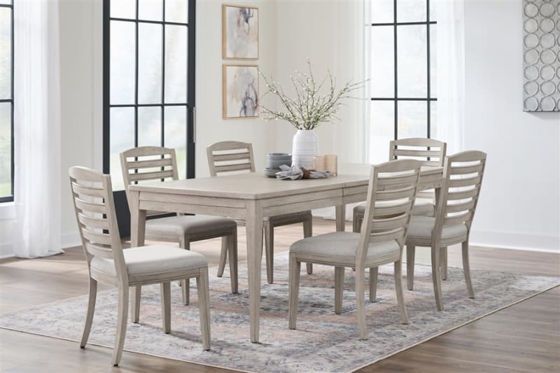 Heritage Coast Rectangular Table 5 Piece Dining Set in Sea Oat Finish by American Woodcrafters - AME-D-3300-Leg-5PC