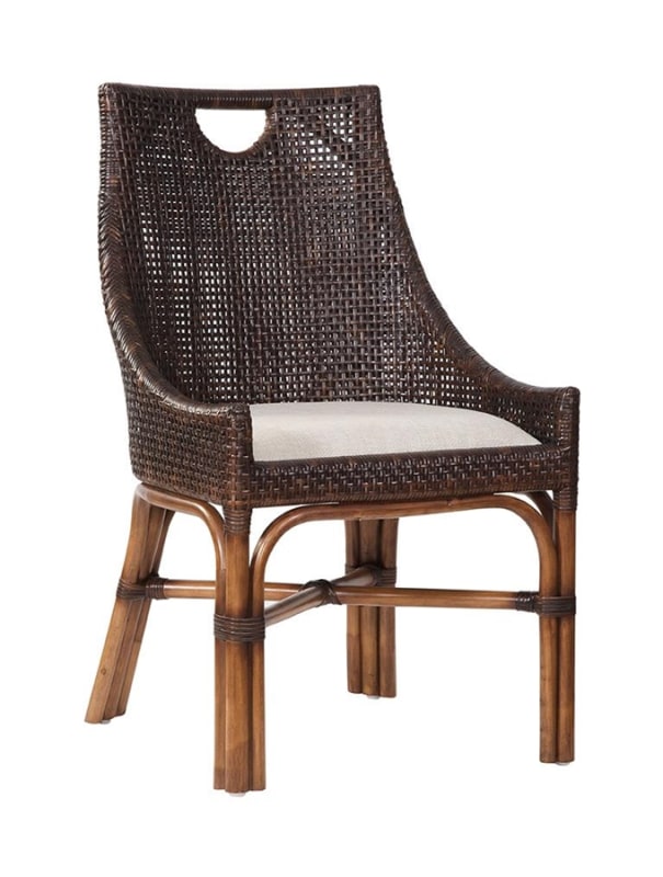 Islands Indoor Rattan Accent Chair (2 Pack) in Dark Brown Finish by American Woodcrafters - AME-R-403-01