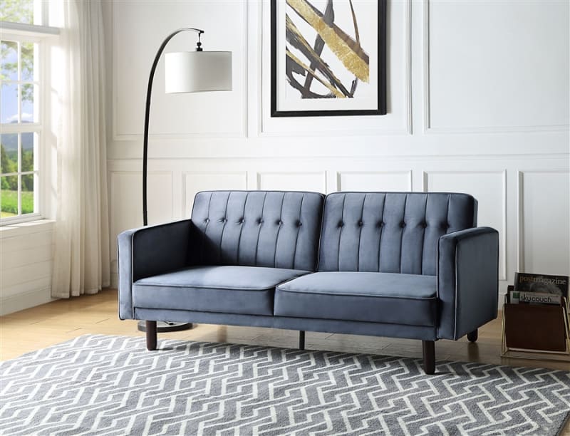 Qinven Adjustable Sofa in Dark Gray Velvet Finish by Acme - 00085