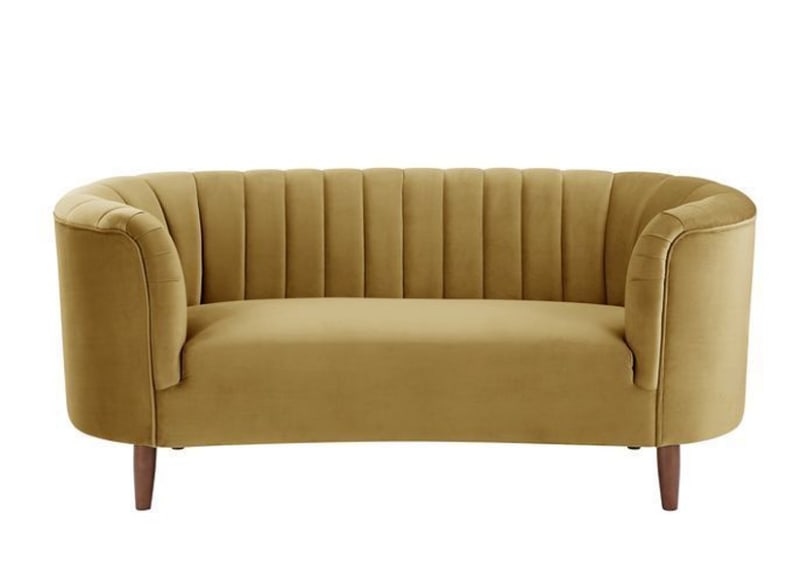 Millephri Loveseat in Olive Yellow Velvet Finish by Acme - 00164