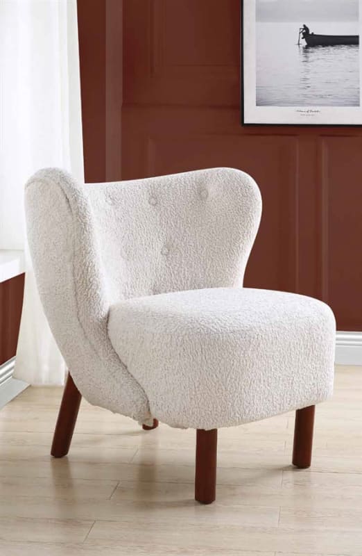 Zusud Accent Chair in White Teddy Sherpa Finish by Acme - 00228