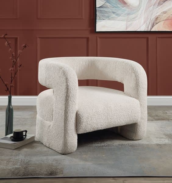 Yitua Accent Chair in White Teddy Sherpa Finish by Acme - 00233