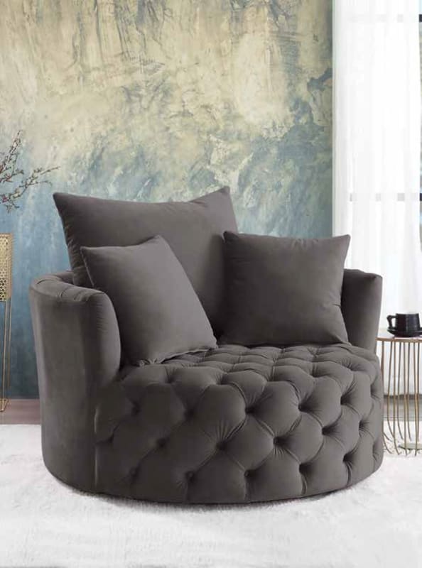 Zunyas Accent Chair in Gray Velvet Finish by Acme - 00292