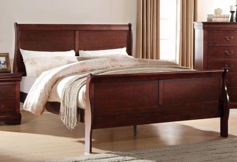 Louis Philippe Sleigh Bed in Cherry Finish by Acme - 23750Q