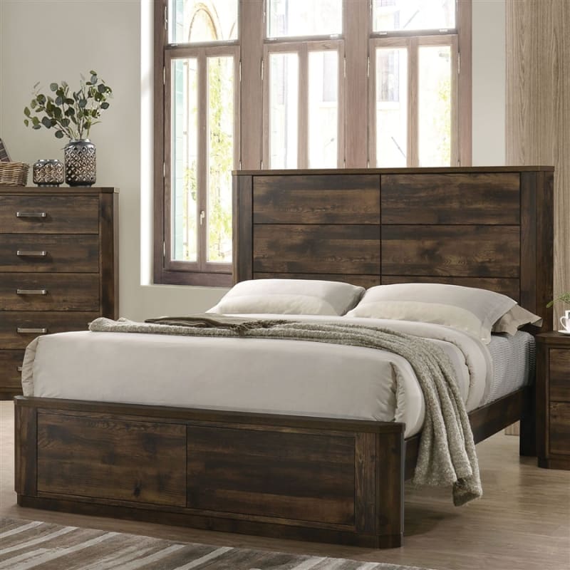 Elettra Bed in Rustic Walnut Finish by Acme - 24850Q