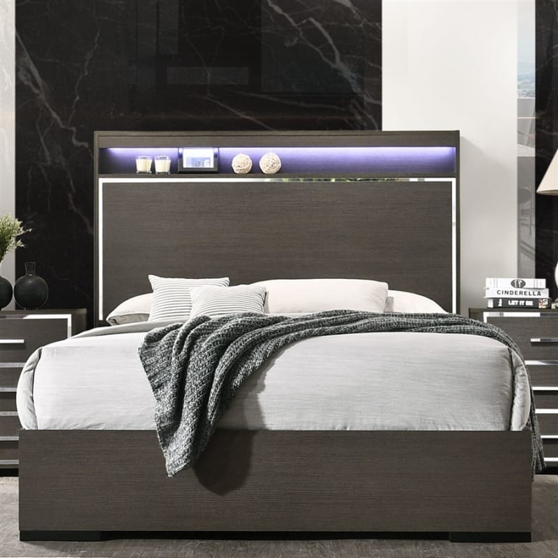 Escher Bed in LED & Gray Oak Finish by Acme - 27650Q