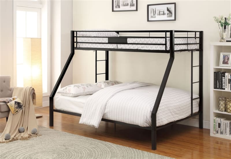 Limbra Twin XL/Queen Bunk Bed in Sandy Black Finish by Acme - 38000