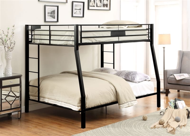 Limbra Full XL/Queen Bunk Bed in Sandy Black Finish by Acme - 38005