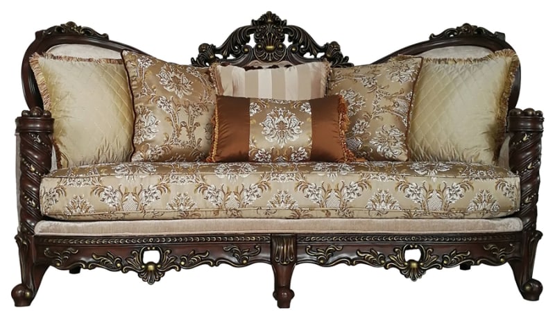 Devayne Sofa in Fabric & Dark Walnut Finish by Acme - 50685