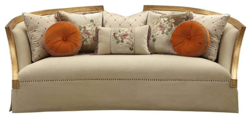 Daesha Sofa in Fabric & Antique Gold Finish by Acme - 50835
