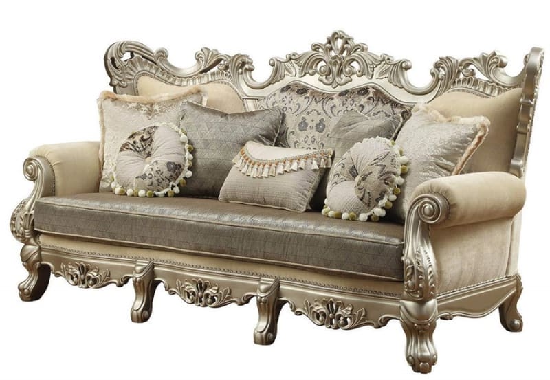 Ranita Sofa in Fabric & Champagne Finish by Acme - 51040