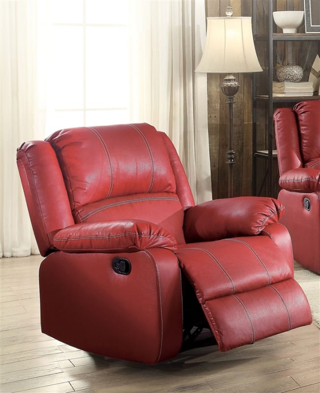 Zuriel Rocker Recliner in Red Finish by Acme - 52152