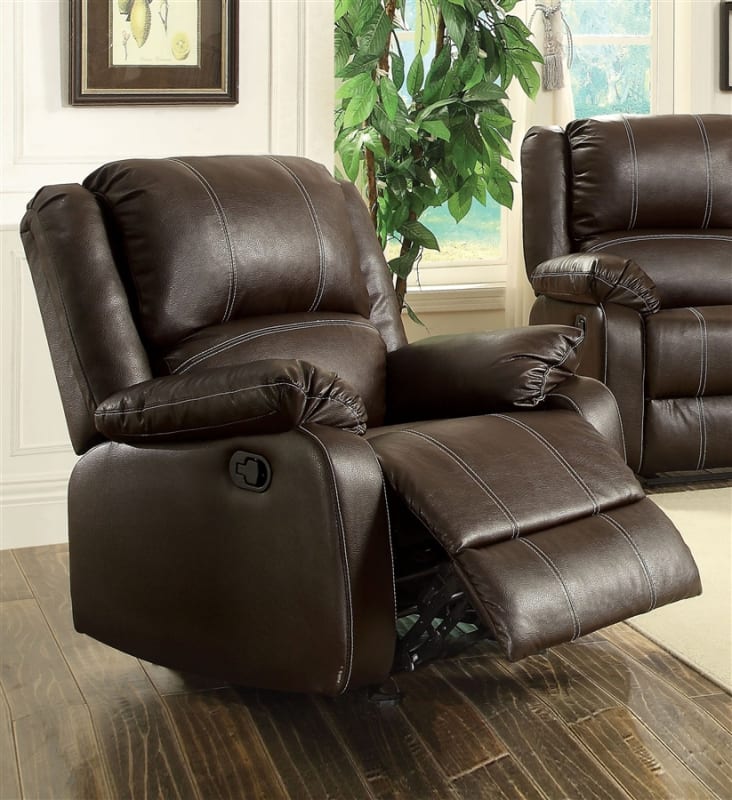 Zuriel Rocker Recliner in Brown Finish by Acme - 52282
