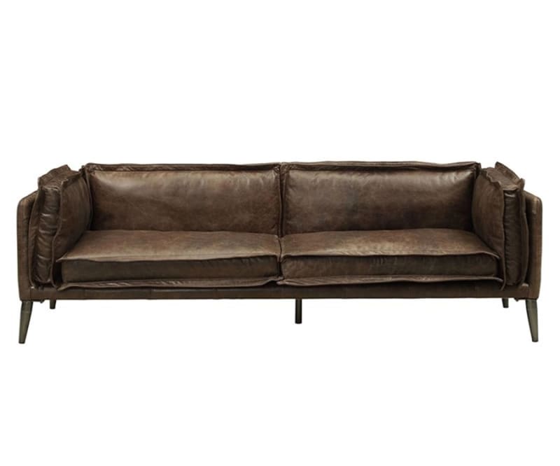 Porchester Sofa in Distress Chocolate Top Grain Leather Finish by Acme - 52480