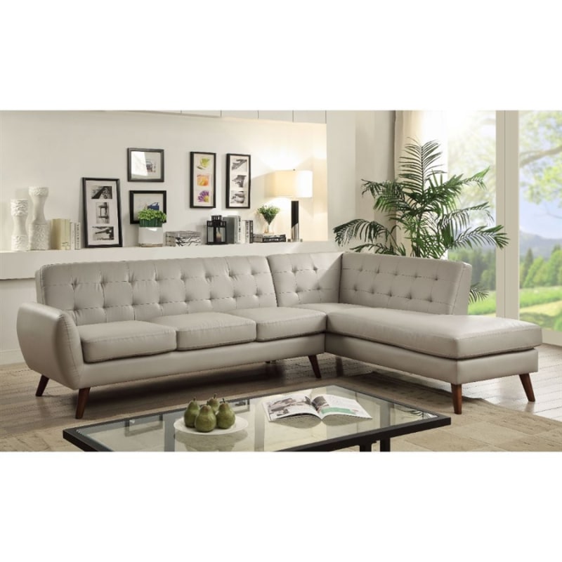 Essick II 2 Piece Sectional in Gray PU Finish by Acme - 53045