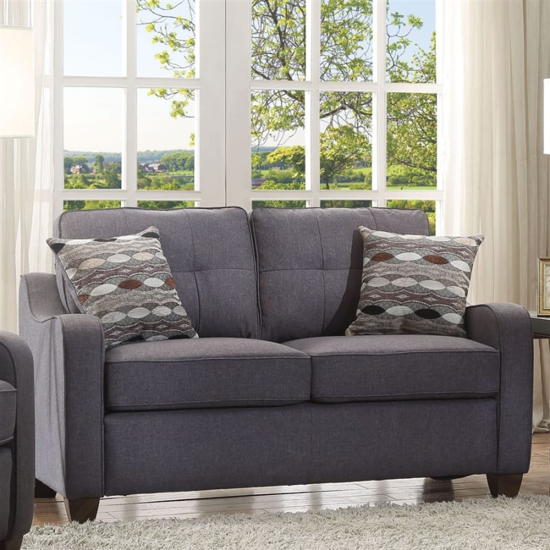 Cleavon II Loveseat in Gray Linen Finish by Acme - 53791