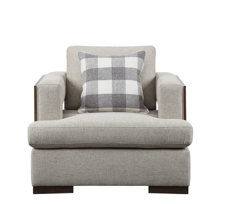 Niamey Chair in Fabric & Cherry Finish by Acme - 54852
