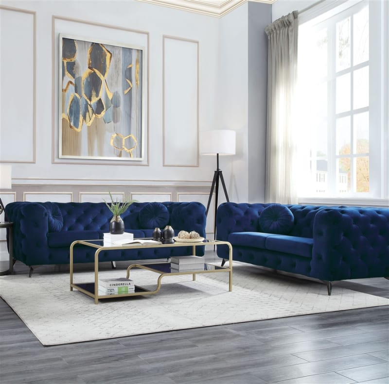 Atronia 2 Piece Sofa Set in Blue Fabric Finish by Acme - 54900-S